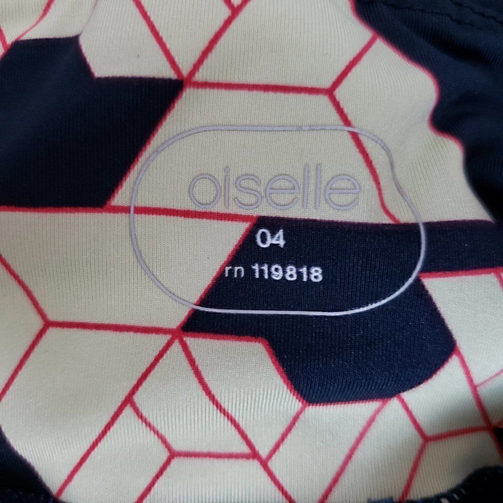 Oiselle Running Tights Size 4 Blue Yellow Zip Ankles Active Womens - Picture 10 of 10